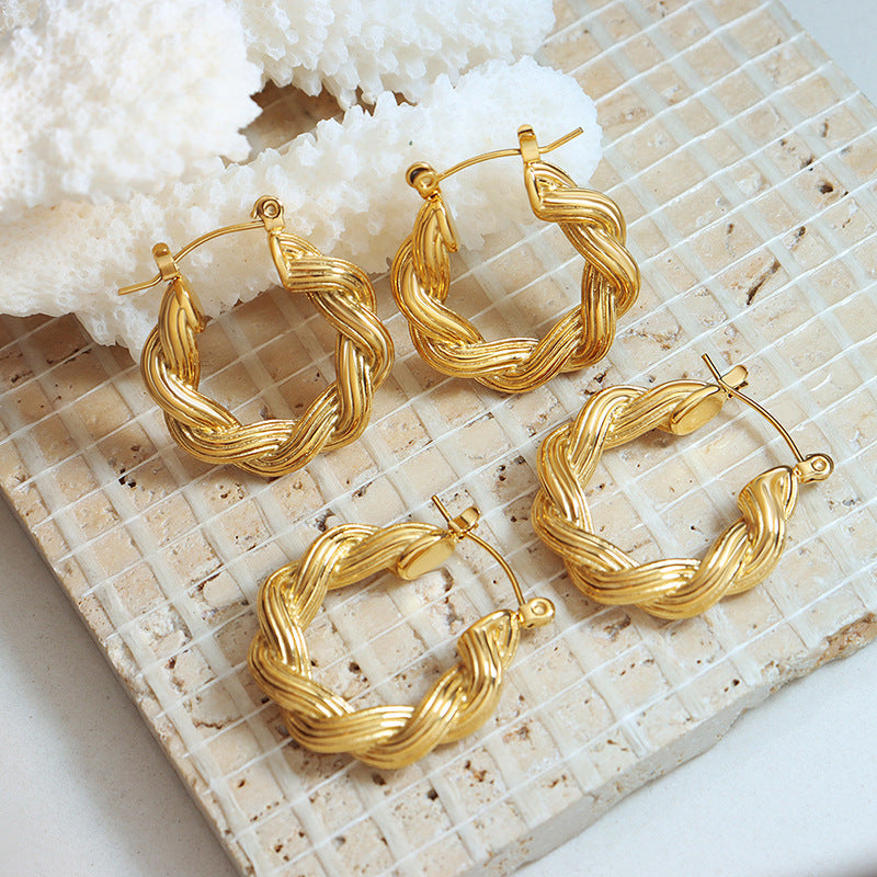 Zarra Gold Twist Earrings